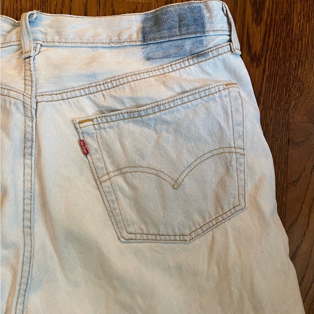 Levi’s 501 Mens Straight Leg 90’s Button Fly 34/26 Cropped Hemmed Faded Jeans